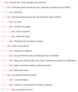 structure de cette page